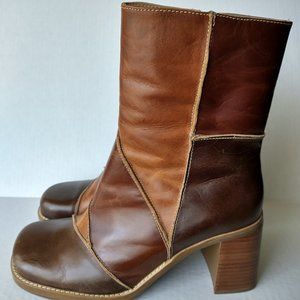 Amanda Smith Patchwork 3" Heel Boots 8.5